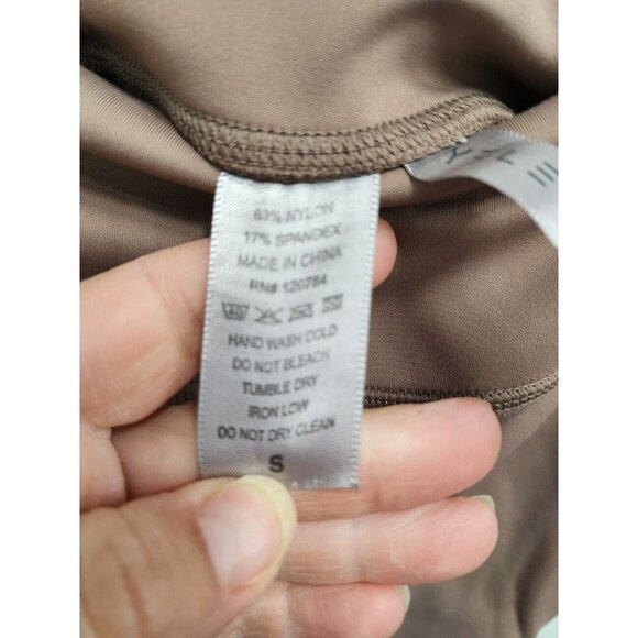 Yelete Active Womens Leggings Small Mauve Mesh Criss Cross Insert Full Length - Picture 8 of 9